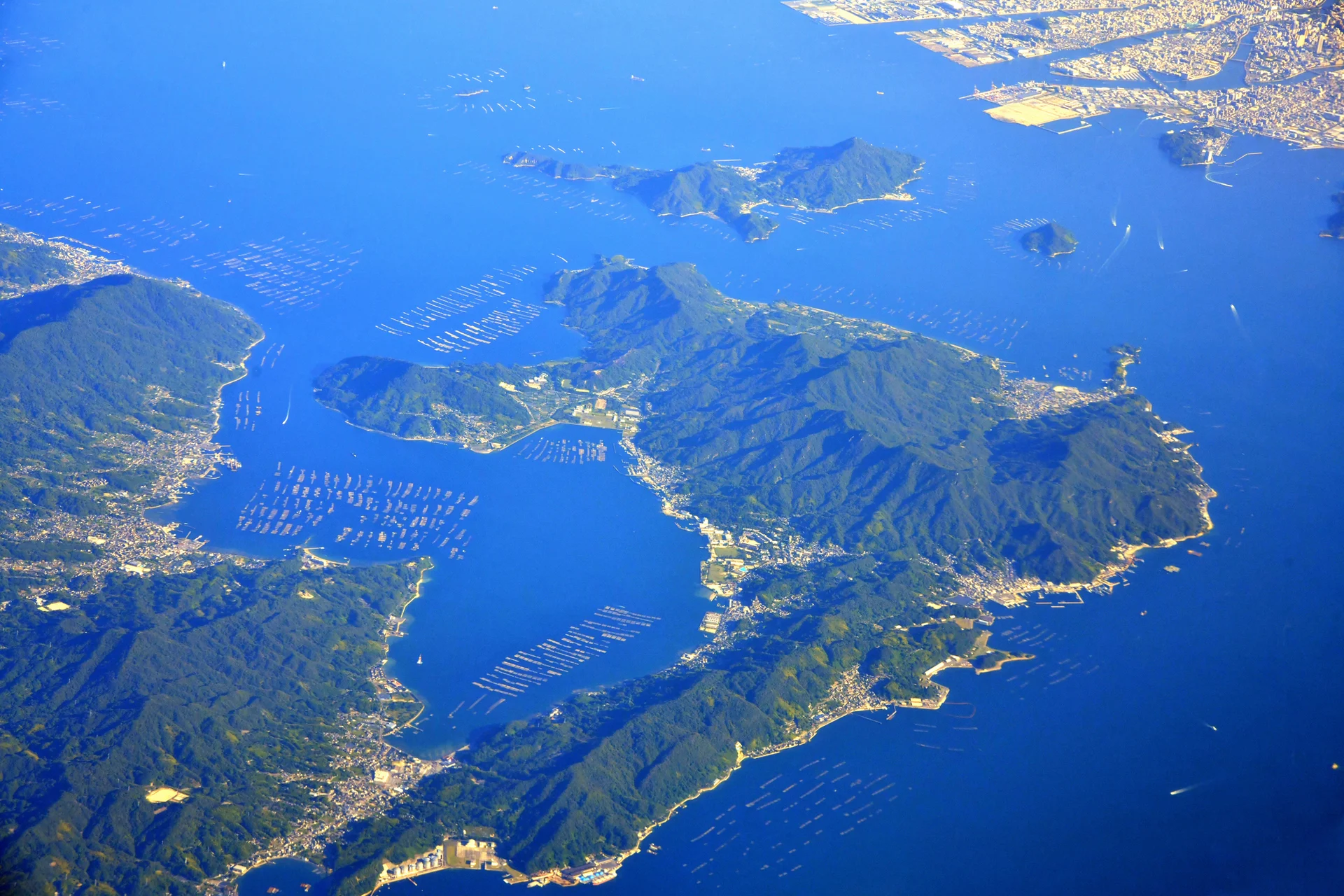 日本の一次産業の空撮風景